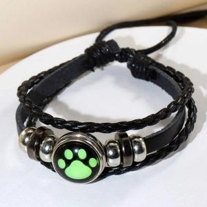 Paw print PU Braided bracelet